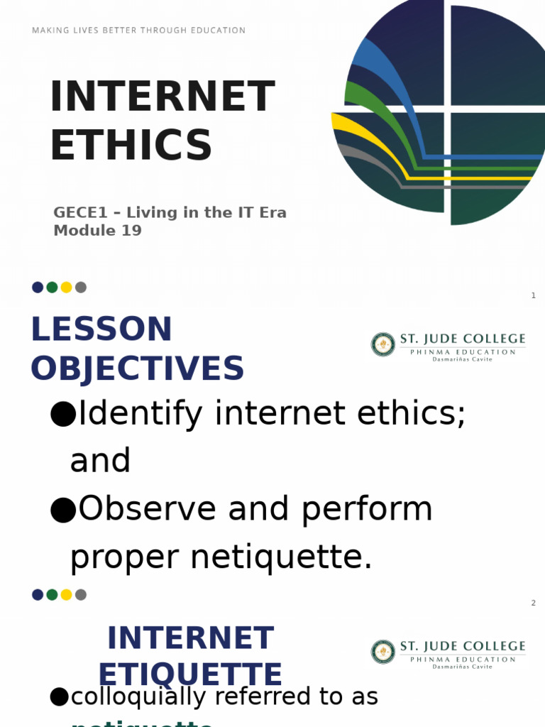 Gece1 p3 Mod19 Internet Ethics | PDF | Cyberspace