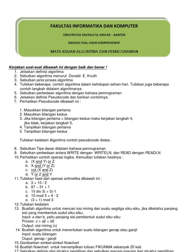 Contoh Soal Dan Jawaban Ujian Komprehensif Manajemen Dunia Sosial