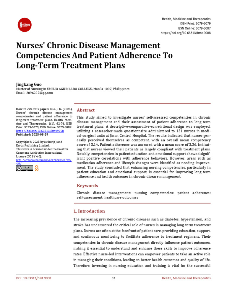 Nurses Chronic Disease Management Competencies An | PDF | Chronic ...