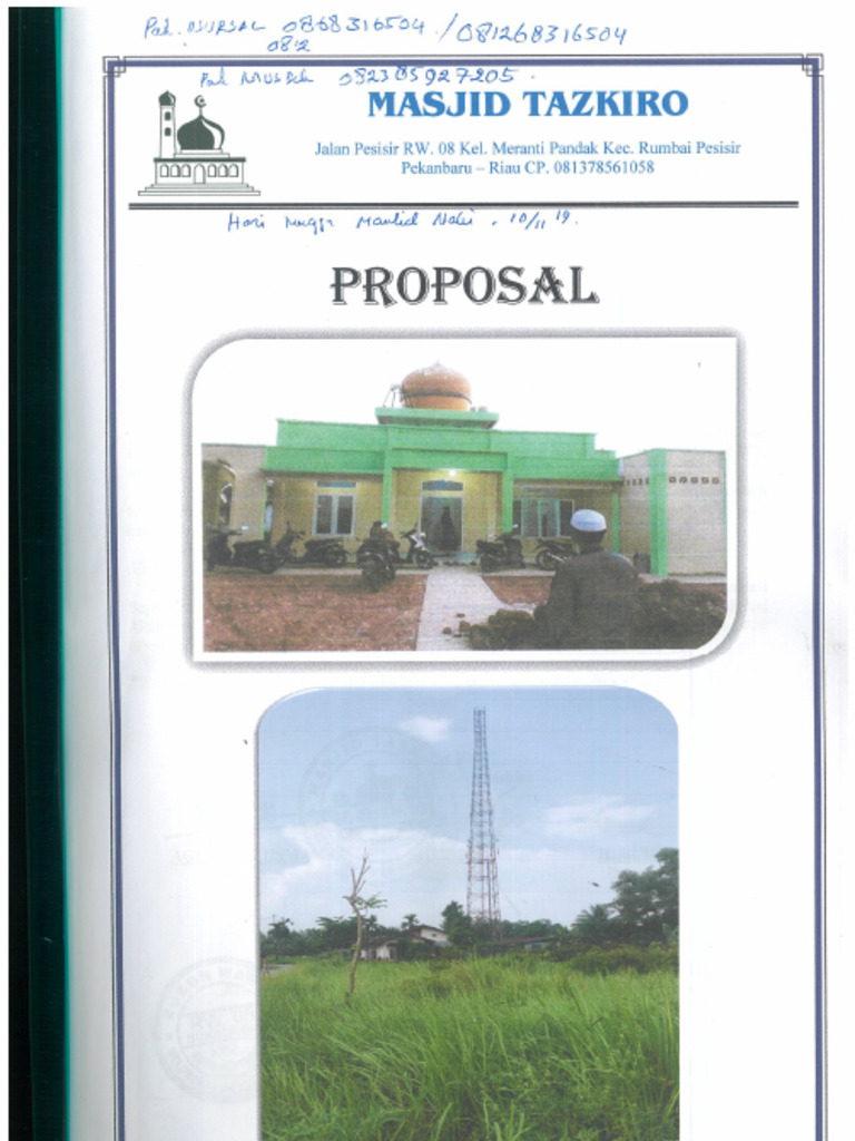 Proposal Masjid Tazkiro | PDF