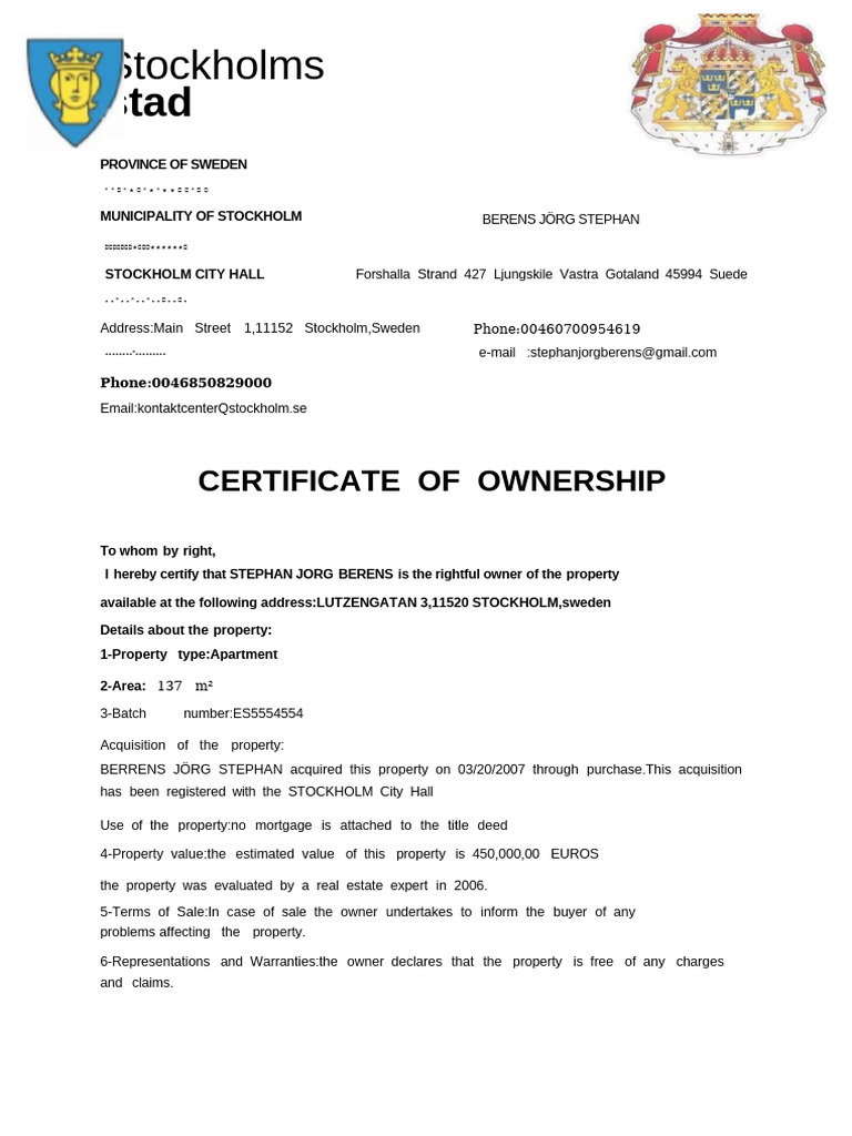 Stockholm Sweden Document | PDF