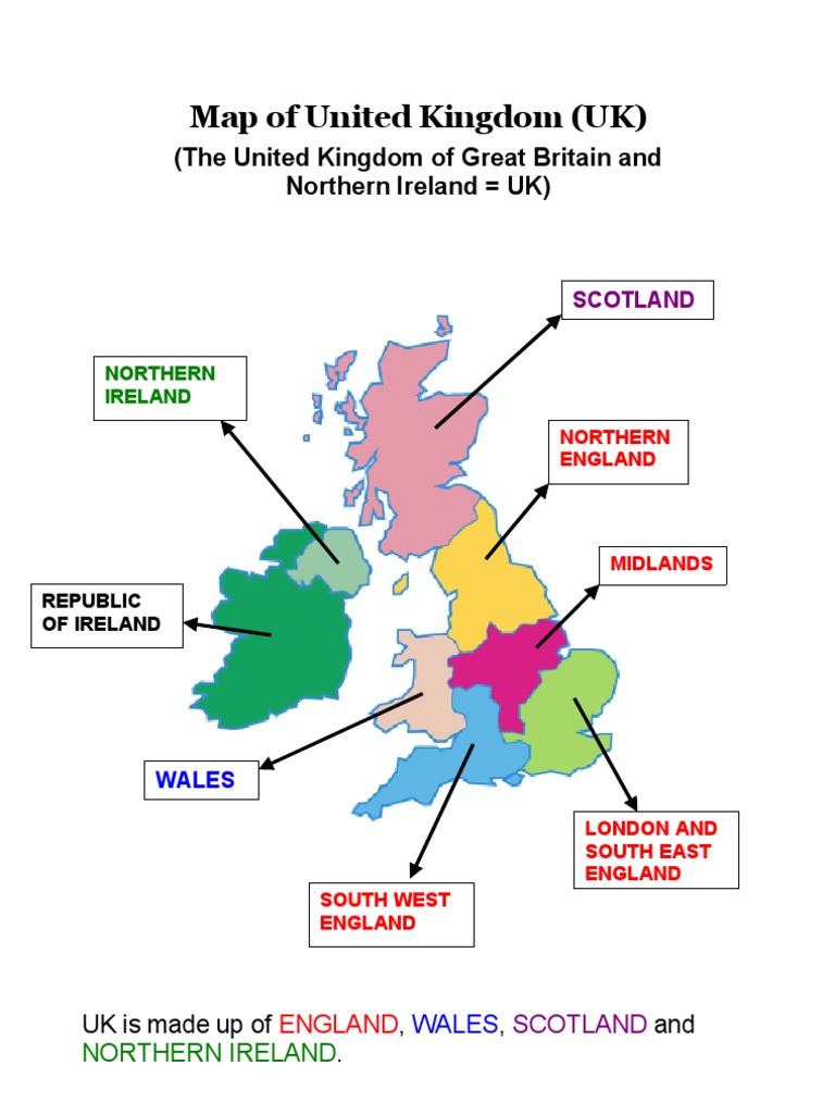 United Kingdom Map England Scotland Northern Ireland United Kingdom
