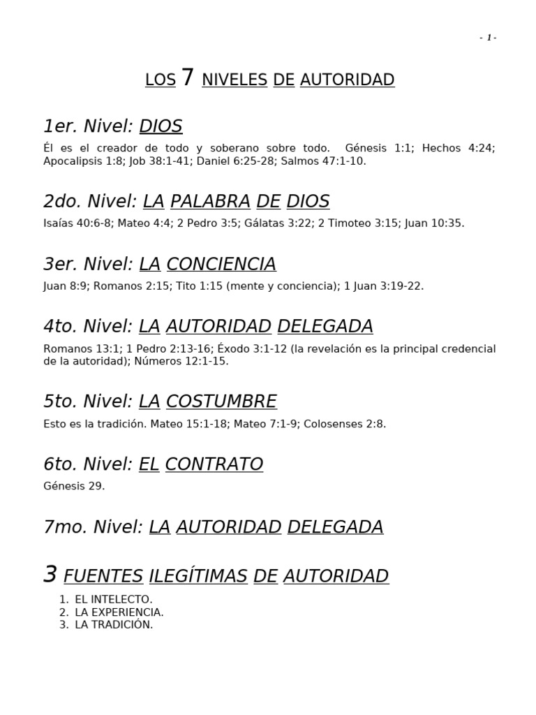 Niveles de Autoridad y Gobierno Divino | PDF | Cristo (título) | Dios