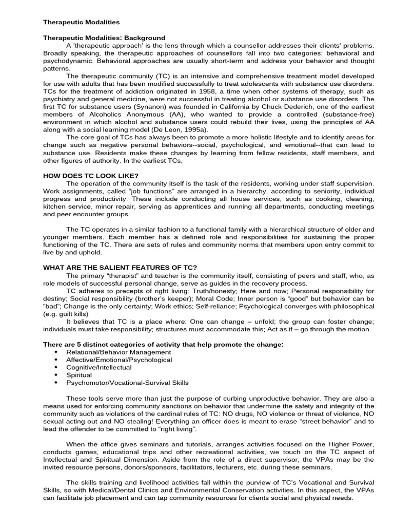Therapeutic Community for Addiction Recovery | PDF | Pardon | Prison