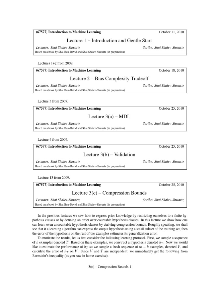 Machine Learning Lecture Series Overview | PDF | Gradient | Matrix ...
