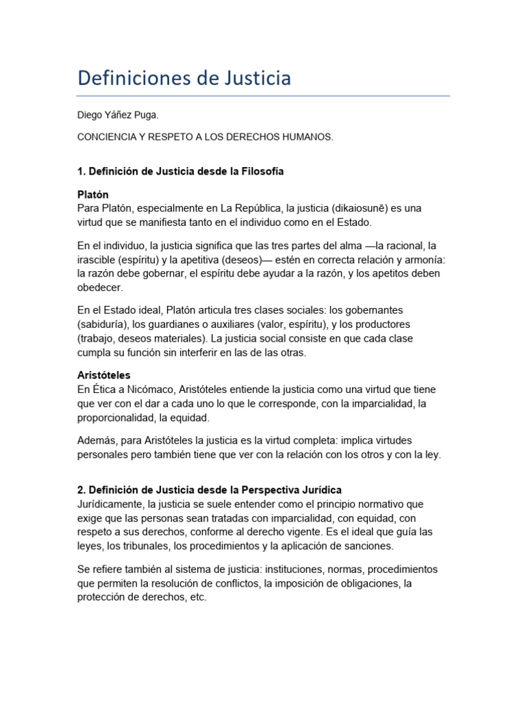 Definiciones de Justicia: Filosofía y Derecho | PDF | Justicia | Crimen ...