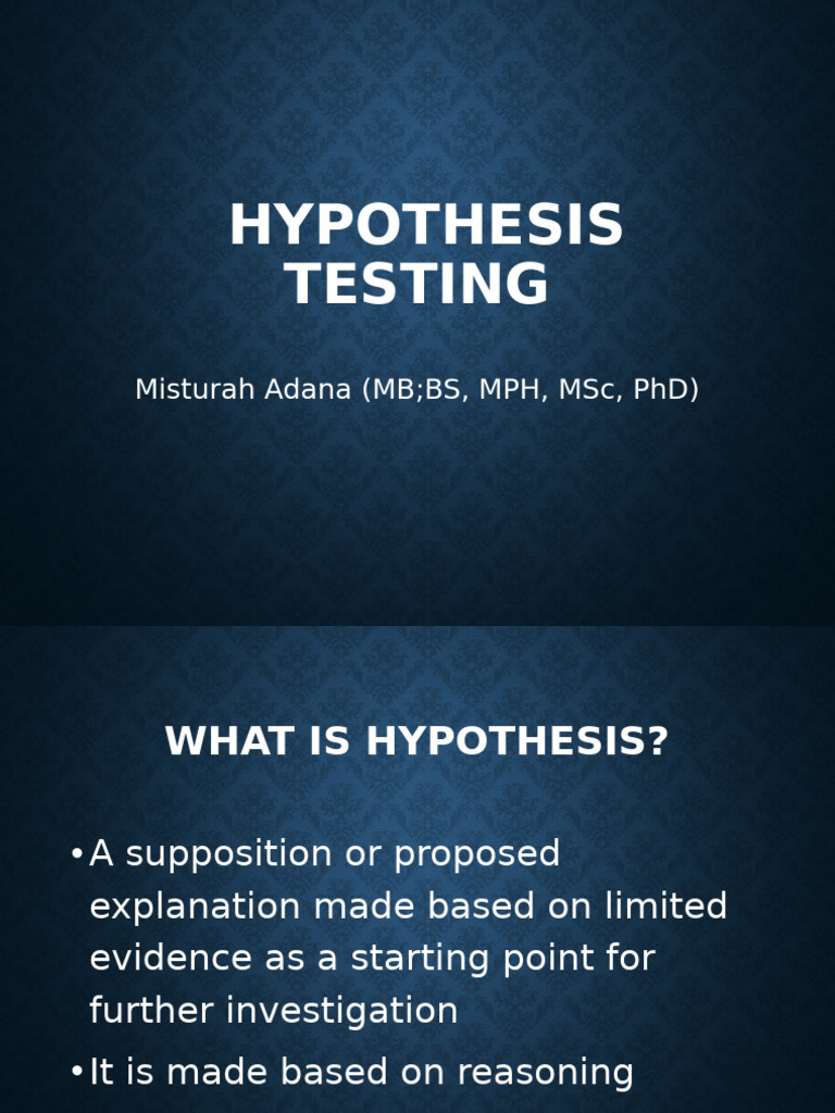 Hypothesis Testing | PDF | Hypothesis | Scientific Method