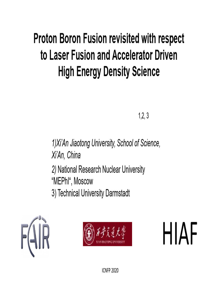 ENN - Fusion-Proton Boron Fusion Revisited With Respectto Laser Fusion ...