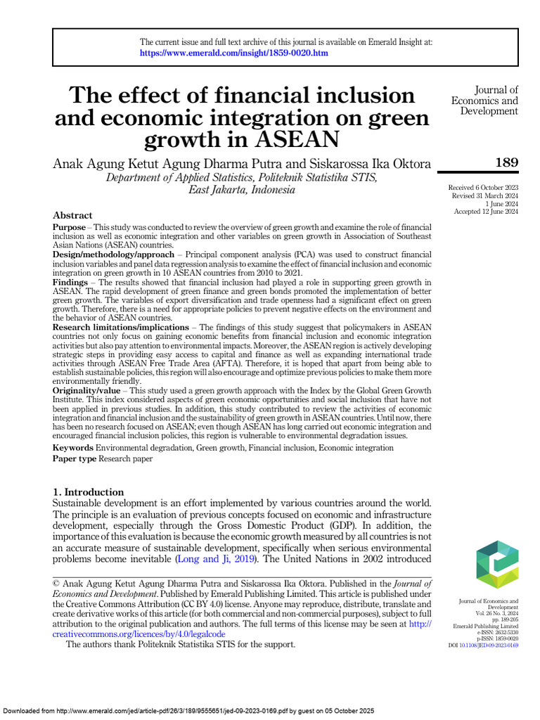 The Effect of Financial Inclusion | PDF | Economies