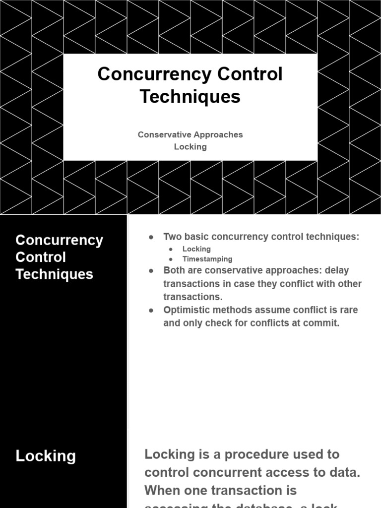 Concurrency Control and Locking Techniques | PDF | Database Transaction ...