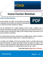 Inverse Function Worksheet