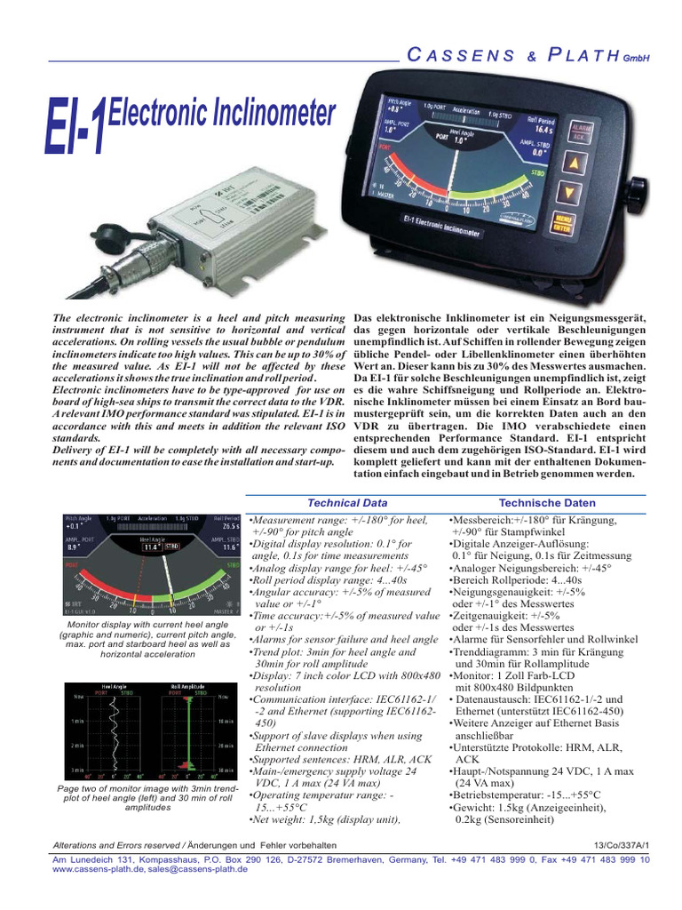 EI 1 Klinometer Katalog | PDF