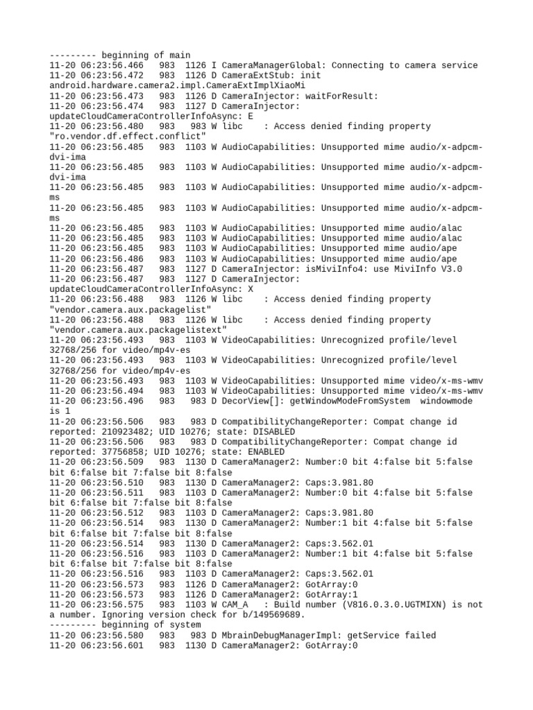 Camera and Audio Capabilities Log | PDF | Computing