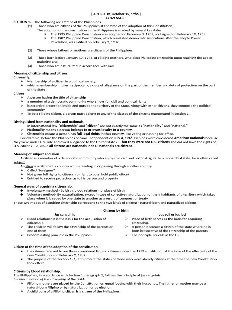 Article IV | PDF | Naturalization | Citizenship
