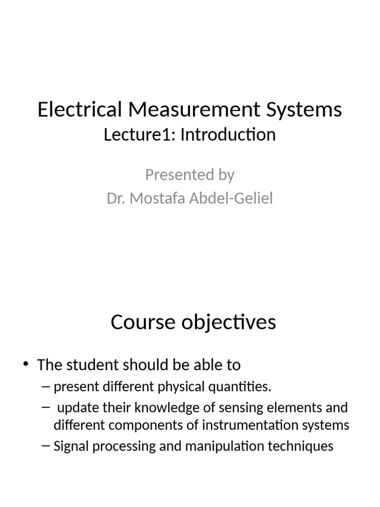 Electrical Measurement Systems Overview | PDF | Accuracy And Precision ...