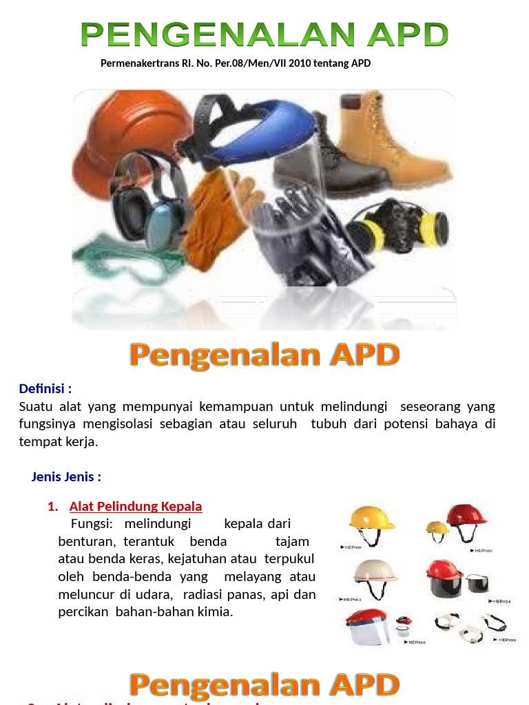 Permenakertrans RI. No. Per.08/Men/VII 2010 Tentang APD | PDF