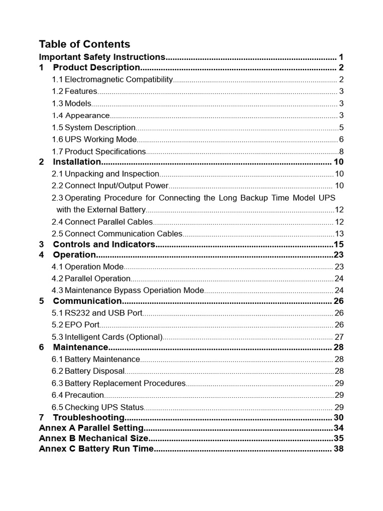 UPS Installation and Operation Manual | PDF | Power Inverter | Direct ...