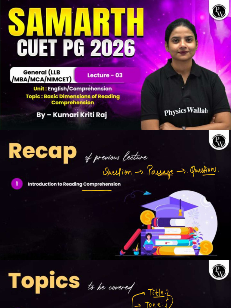 English Comprehension 03 Class Notes | PDF