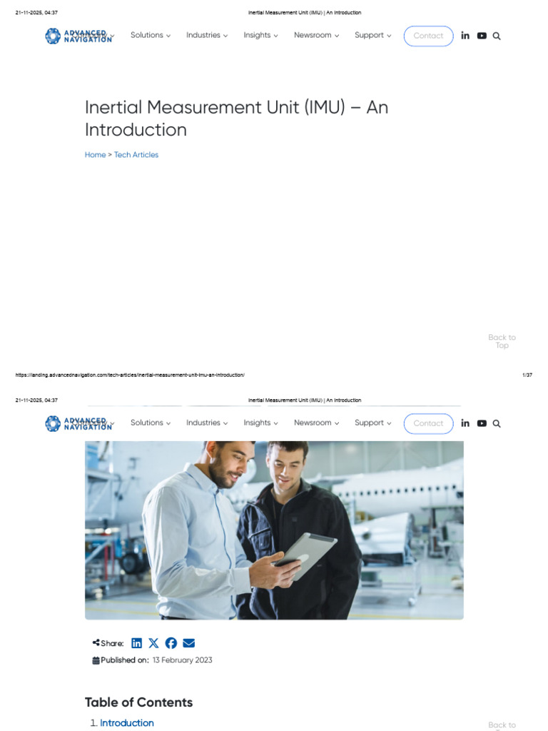 Introduction to Inertial Measurement Units | PDF | Inertial Navigation ...