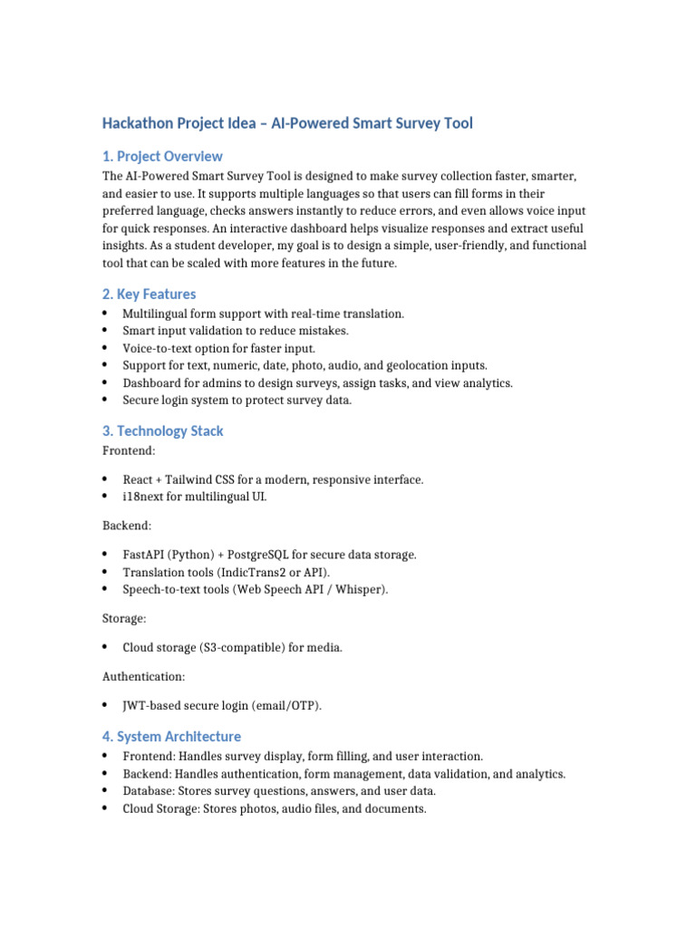 AI Powered Smart Survey Tool | PDF