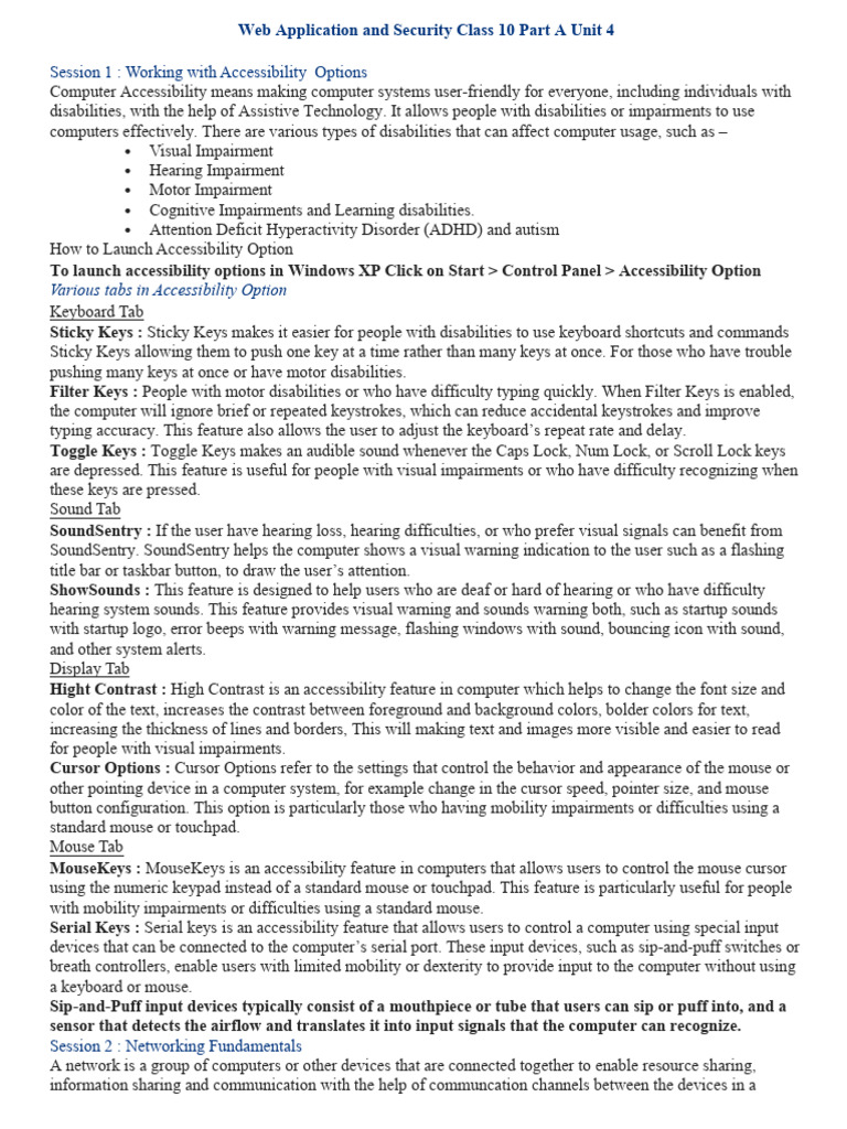 Accessibility and Networking in Web Apps | PDF | Computer Network ...