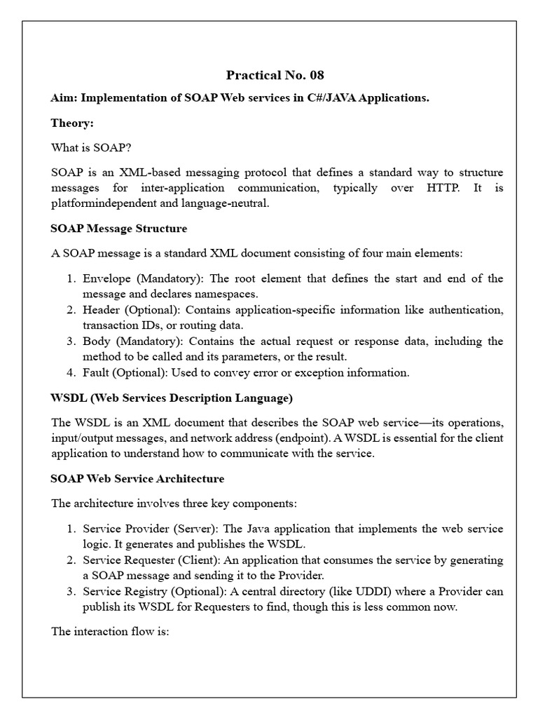 Implementing SOAP Web Services in Java | PDF