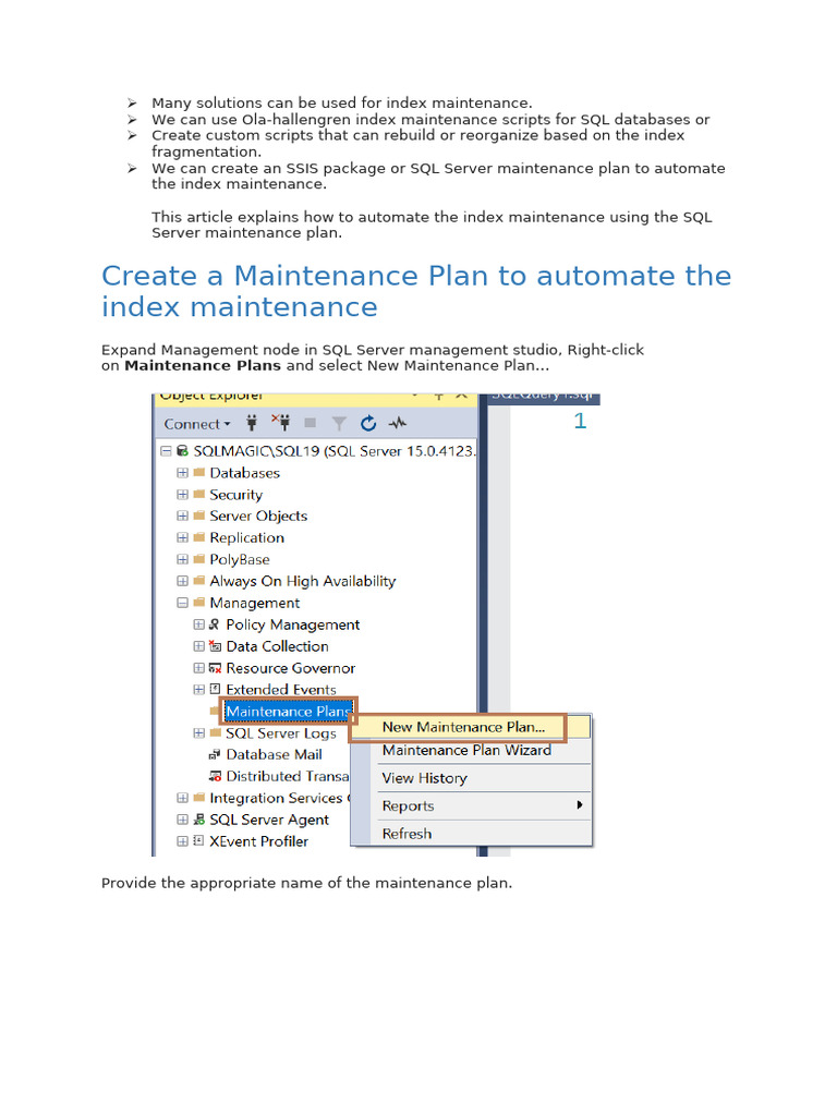 45.1 Rebuild Index_Maintenance Plan | PDF | Database Index | Databases