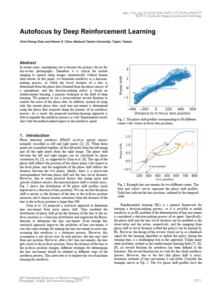 Autofocus by Deep Reinforcement Learning | PDF | Autofocus | Applied ...