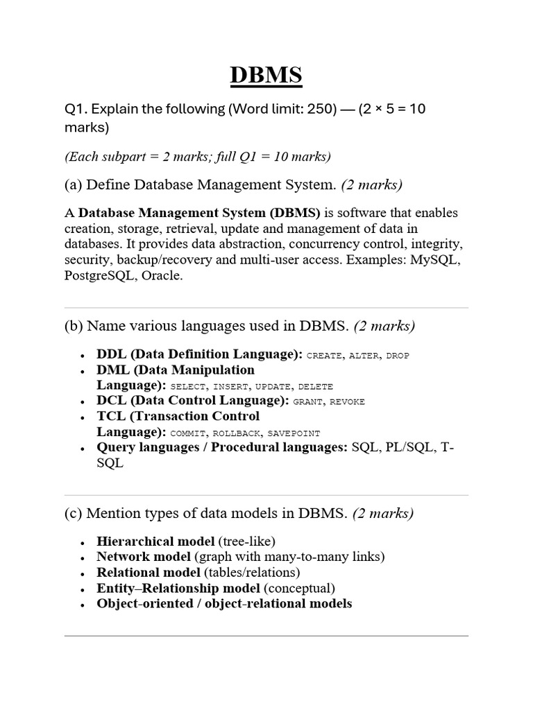 Overview of Database Management Systems | PDF | Databases | Information ...