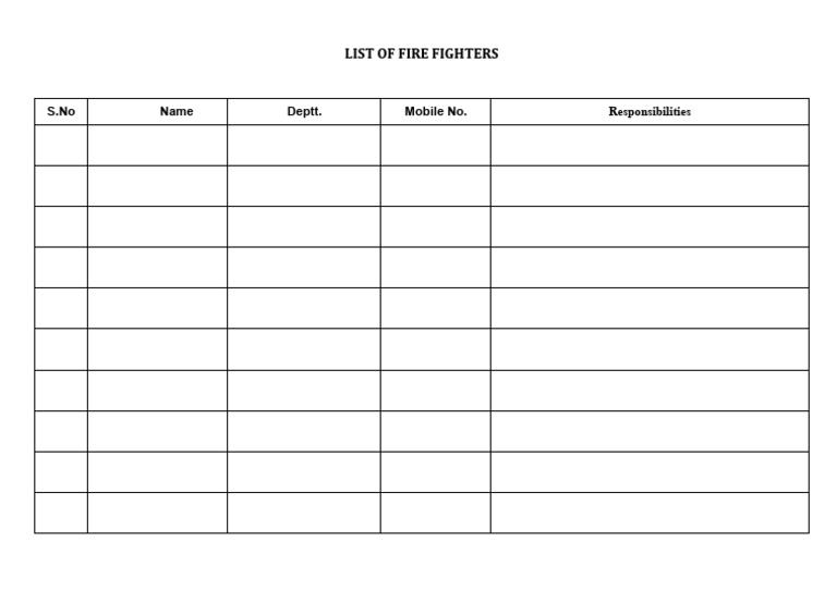List of Fire Fighters | PDF