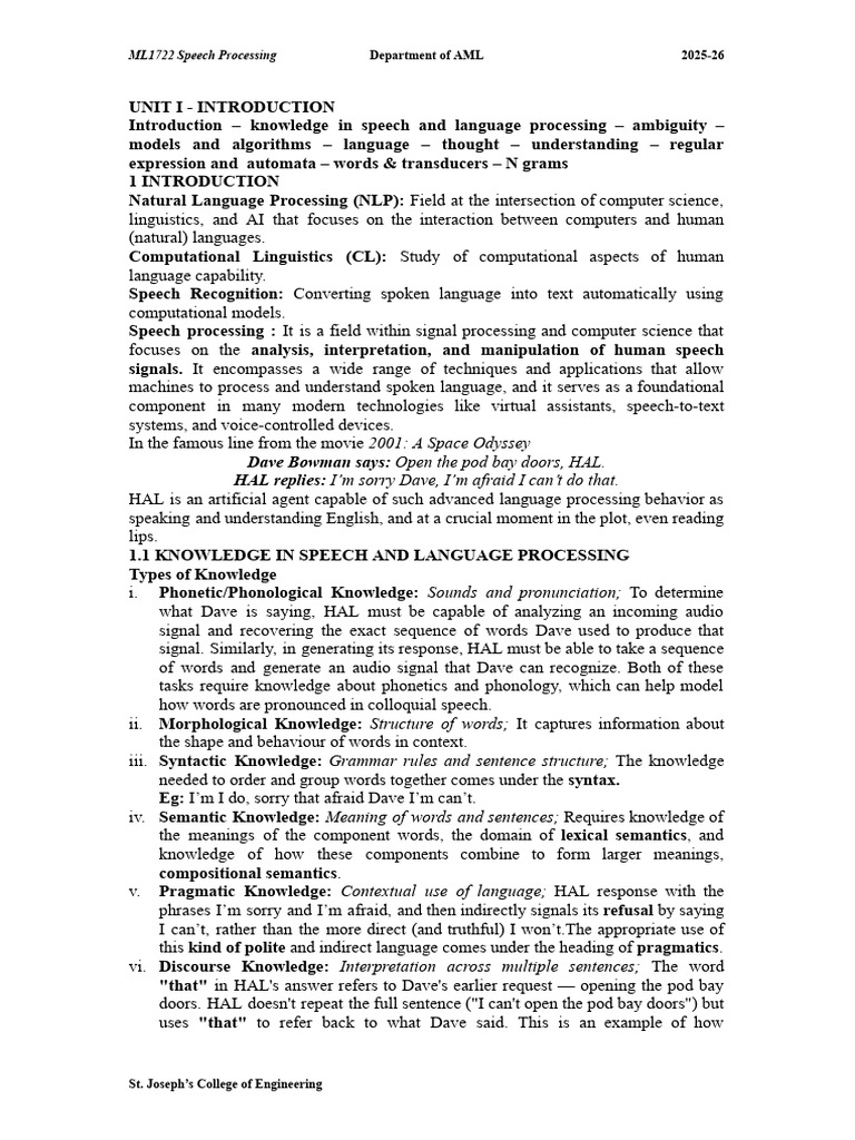 Unit 1 | PDF | Morphology (Linguistics) | Verb