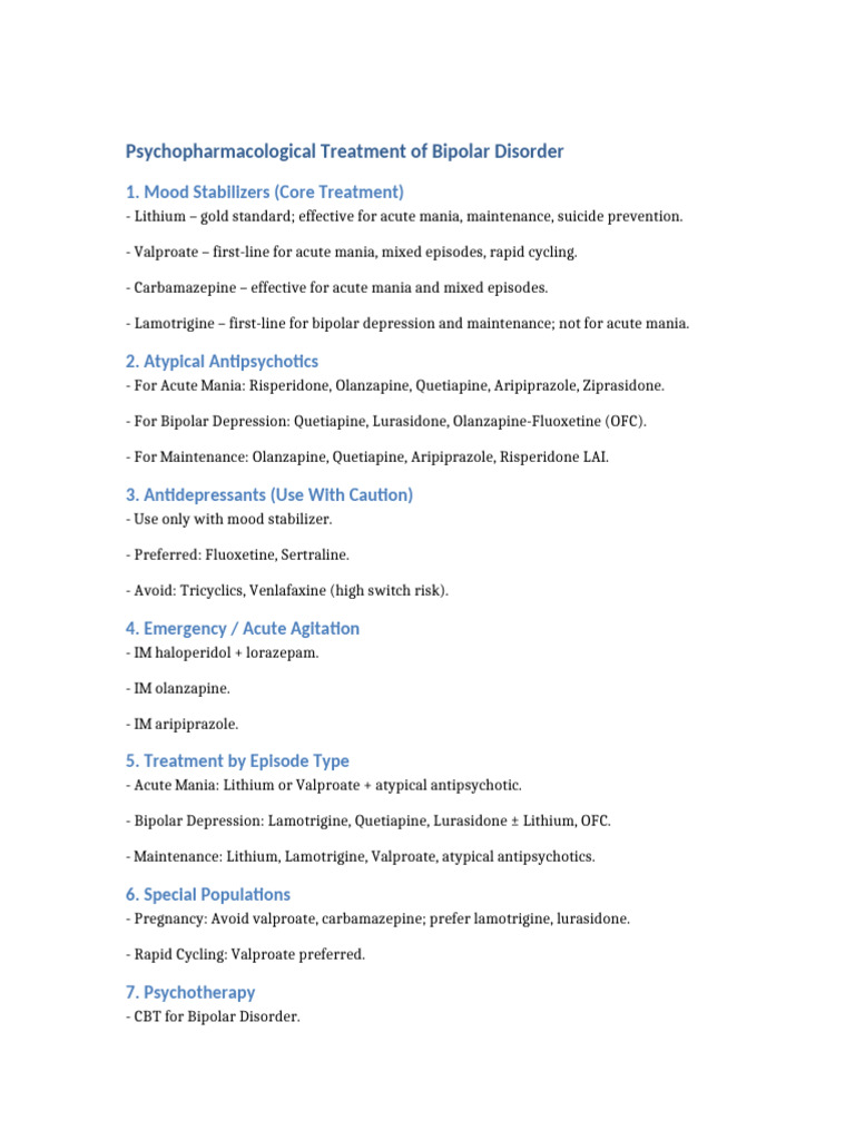 Bipolar Disorder Treatment | PDF