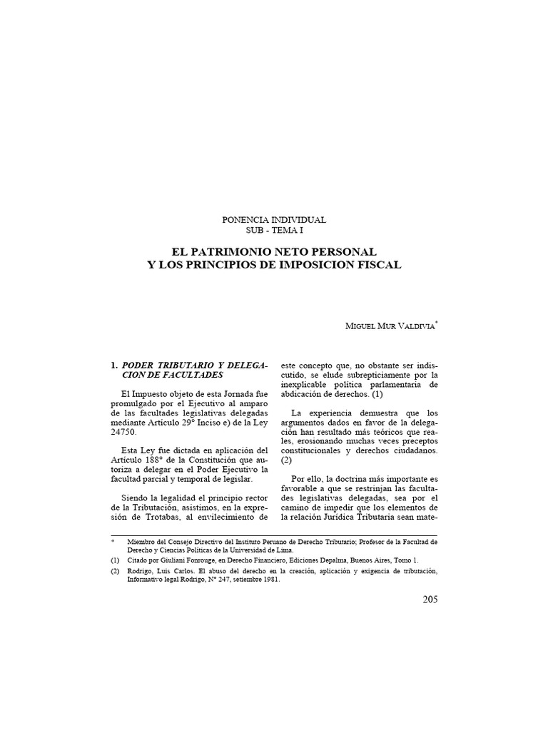 Principios de Imposición Personal | PDF | Impuestos | Impuesto sobre la ...