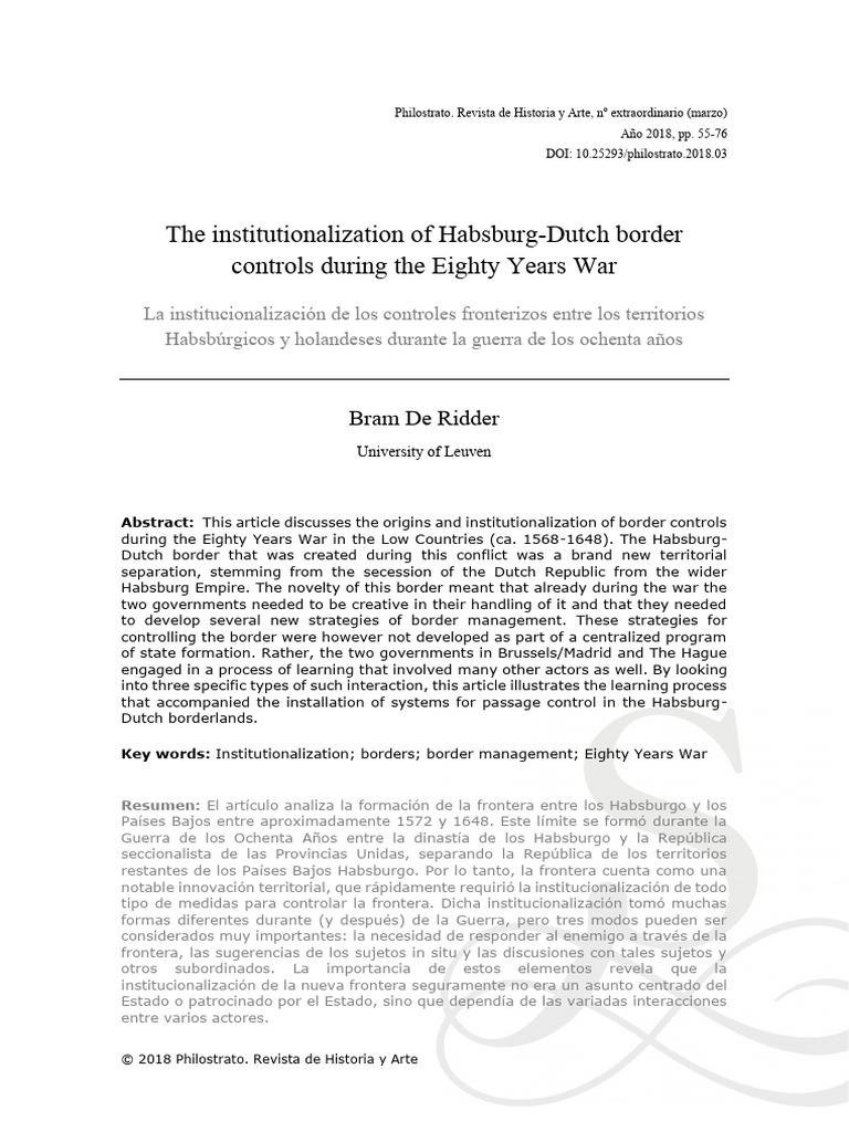 Habsburg-Dutch Border Controls in War | PDF | Netherlands | Flanders