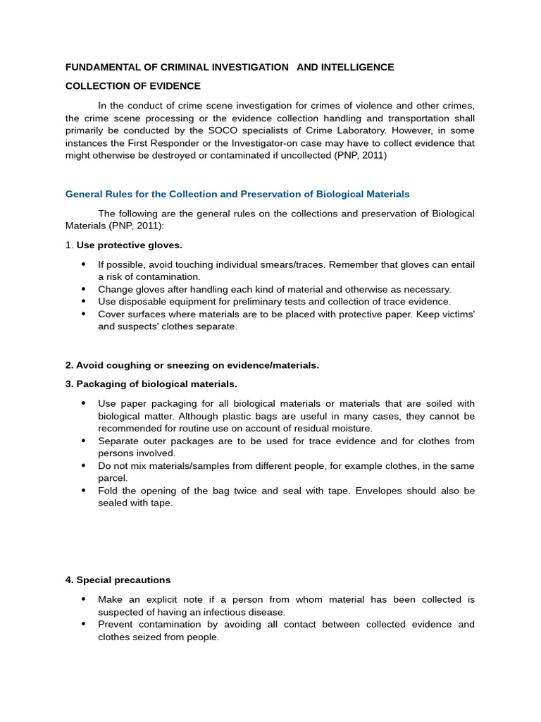Fundamental of Criminal Investigation and Intelligence - Module | PDF ...