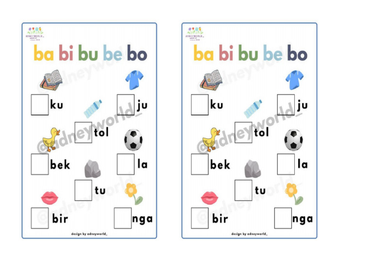 Suku Kata Ba Bi Bu Be Bo | PDF