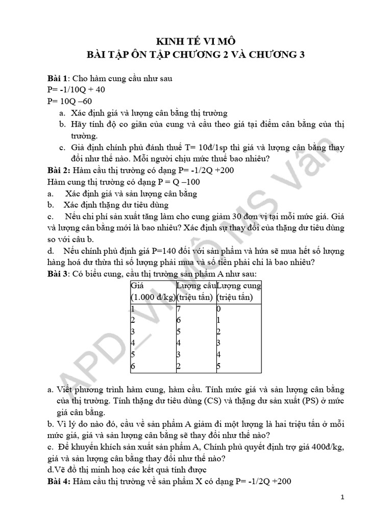 Bai Tap On Tap Chuong 2 | PDF