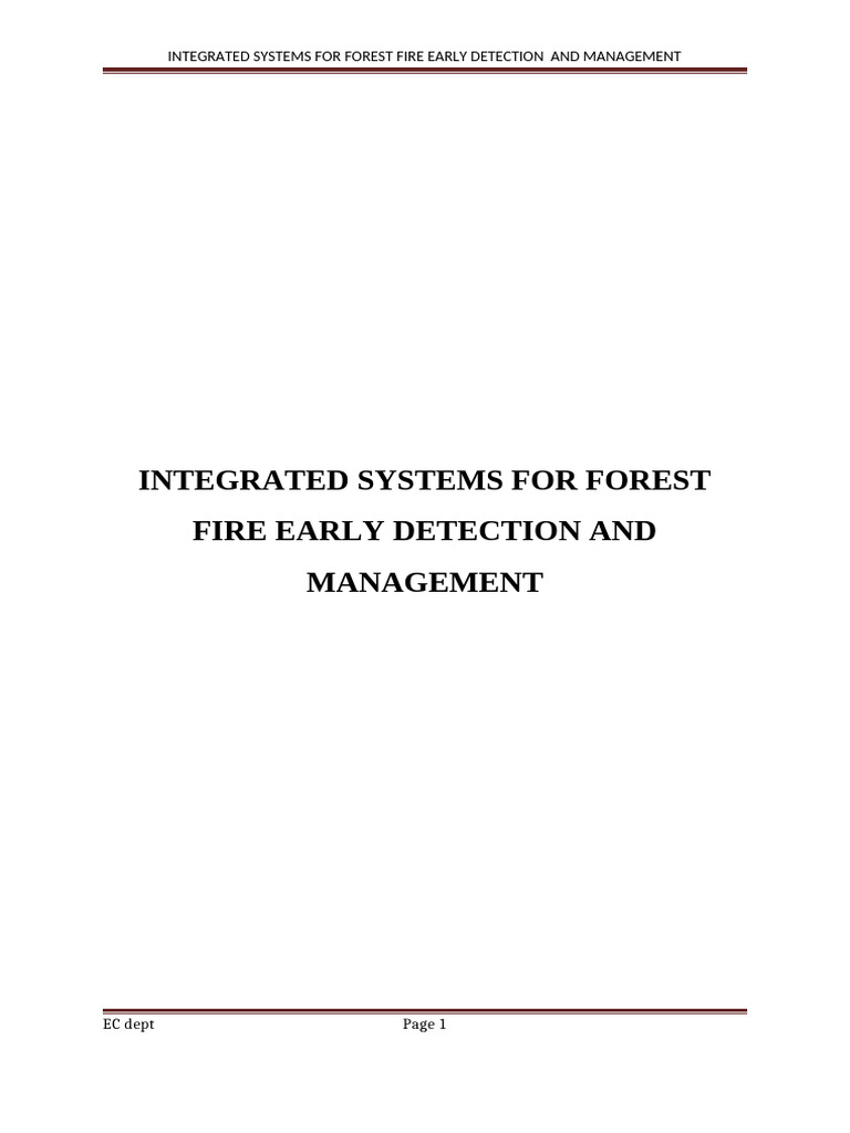 Integrated Systems For Forest Fire Early Detection and Management | PDF ...