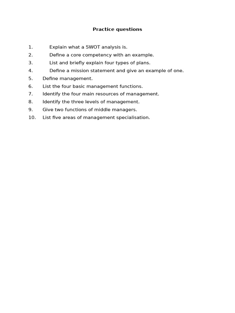 Practice Questions | PDF