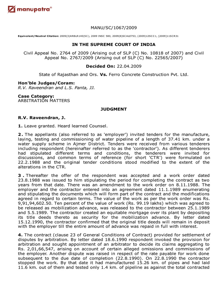 Supreme Court Ruling on Arbitration Case | PDF | Damages | Arbitration