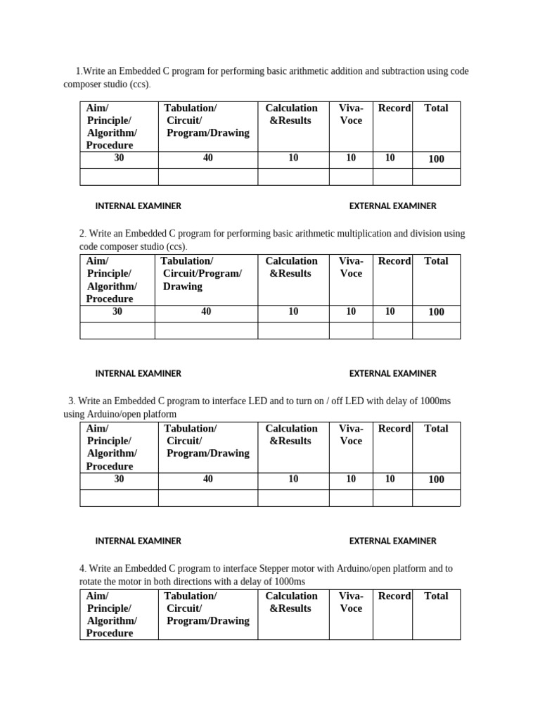 Embedded C Programs for Arduino Projects | PDF | Arithmetic | Applied ...