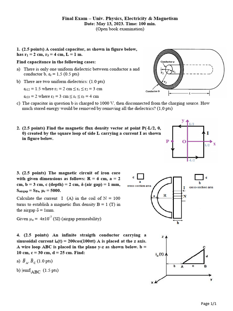 Final Exam EM - 2023.05.13 | PDF