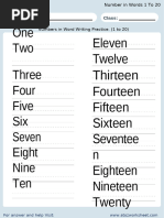 Number Words: 11 to 20 Activities | PDF