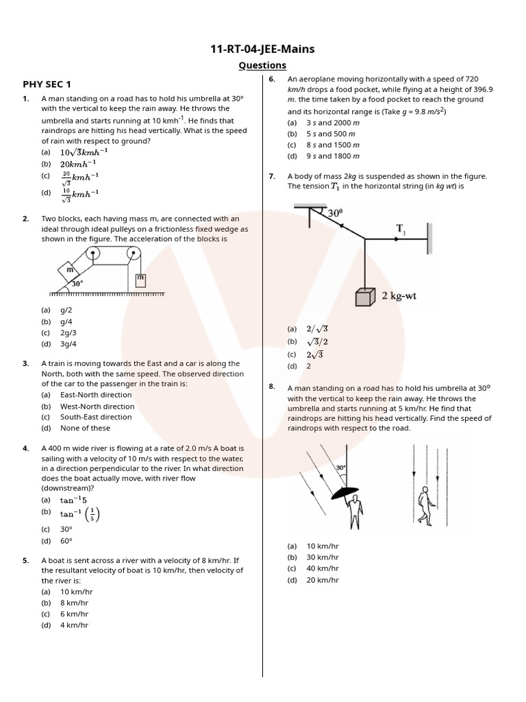 JEE Mains Physics and Chemistry Questions | PDF | Chemical Bond | Force