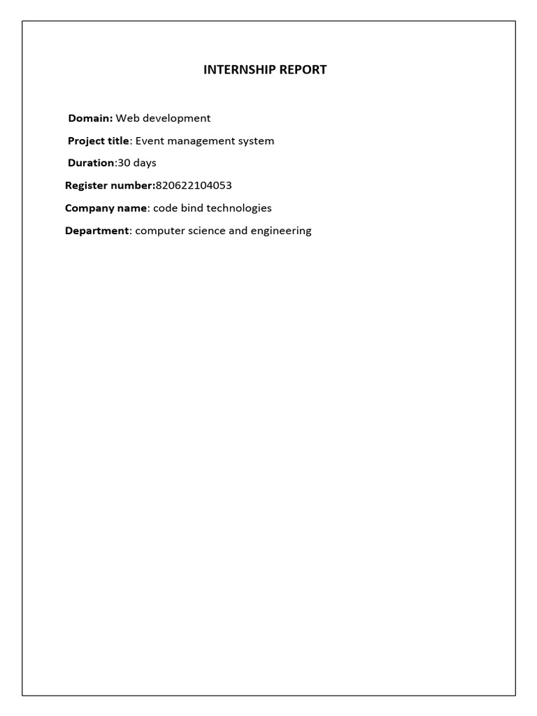 Event Management System Internship Report | PDF | Software Testing ...