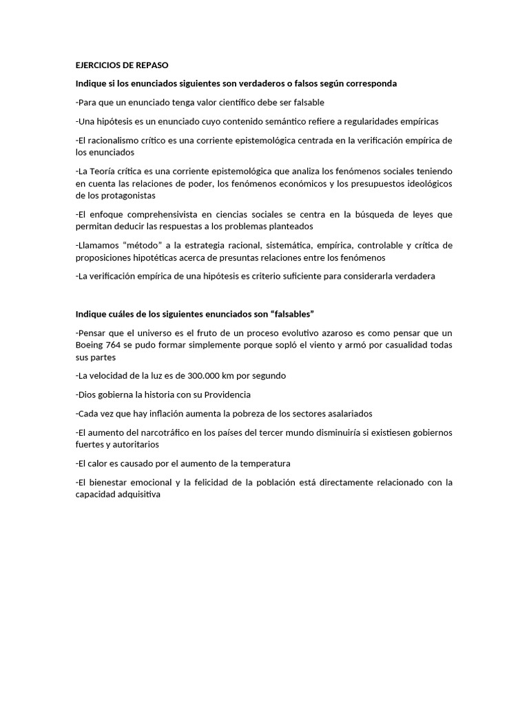 Ejercicios de Repaso Preparando El Segundo Parcial (1) | PDF