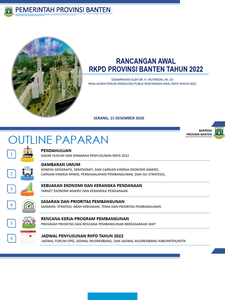 RKPD Banten 2022: Rencana Pembangunan Terintegrasi | PDF