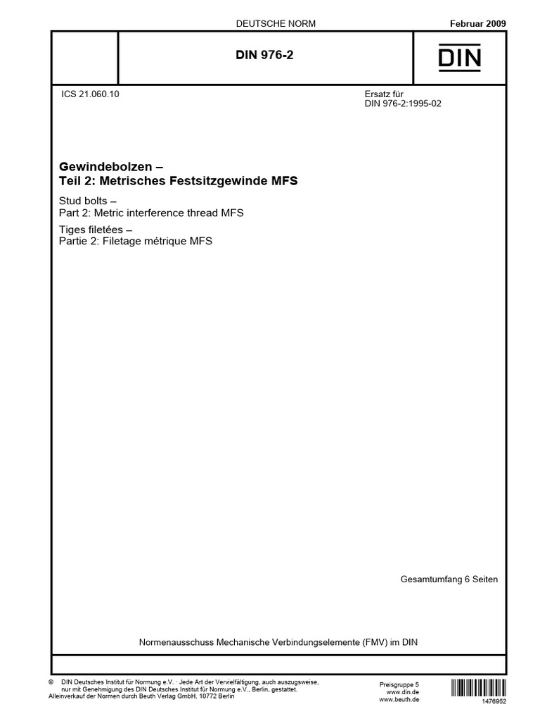 Din 976-2-2009 | PDF