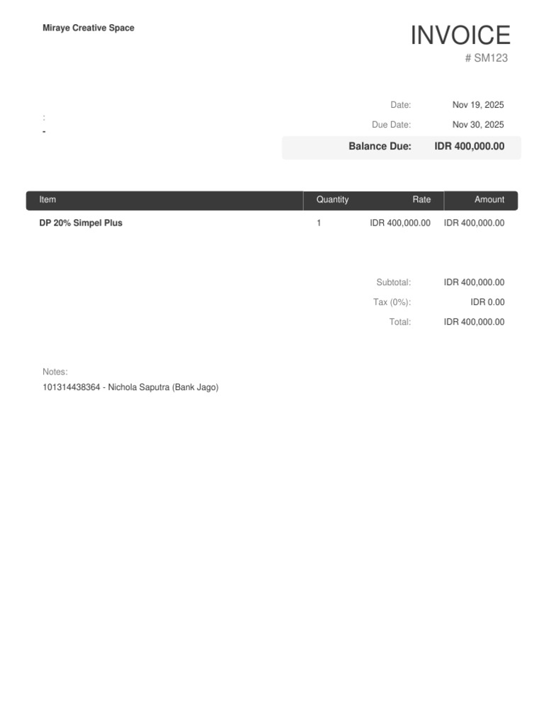 Invoice SM123 | PDF
