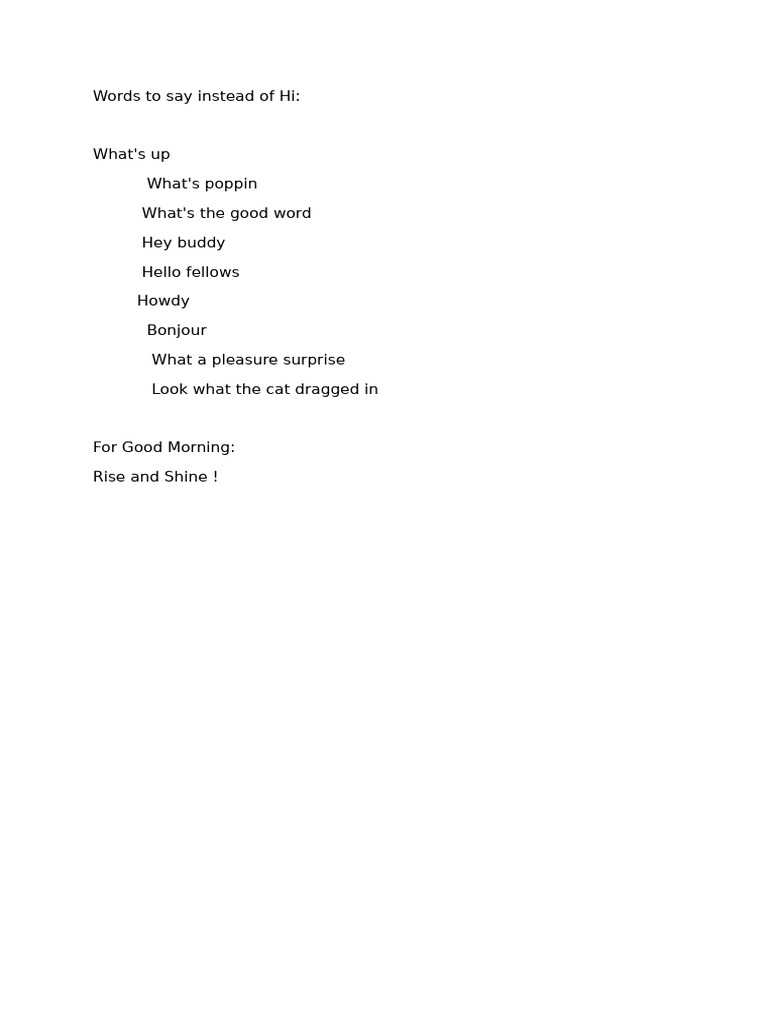 Alternative Greetings and Salutations | PDF